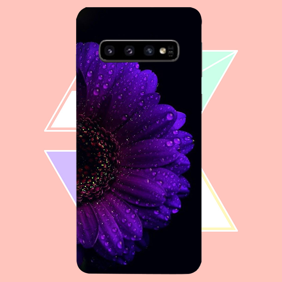 Ốp điện thoại dành cho máy samsung galaxy s10 plus - bông cúc tím ms abhha002