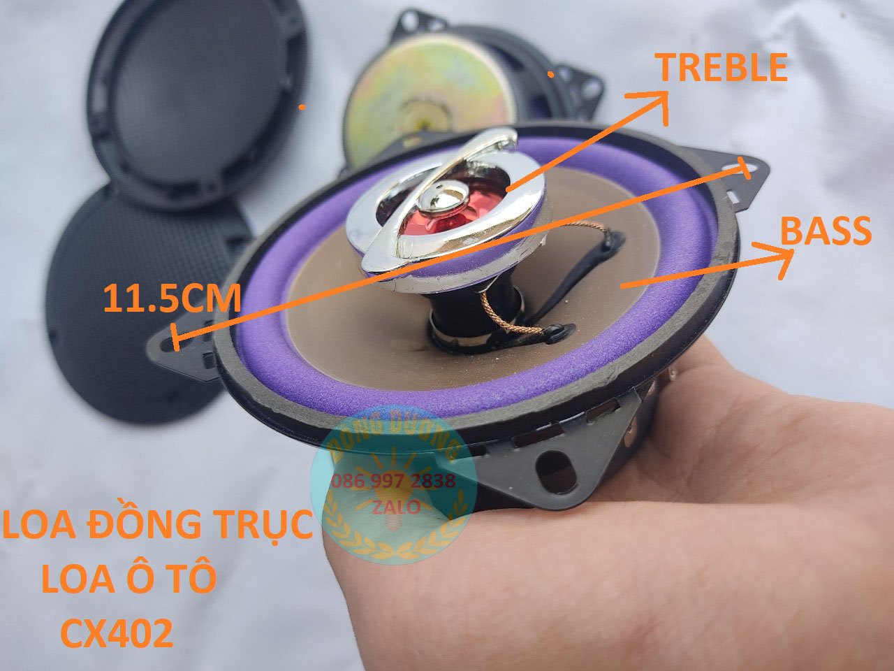 MỘT CỦ LOA Ô TÔ 10CM WINFORD 402 - LOA ĐỒNG TRỤC KÈM NẮP