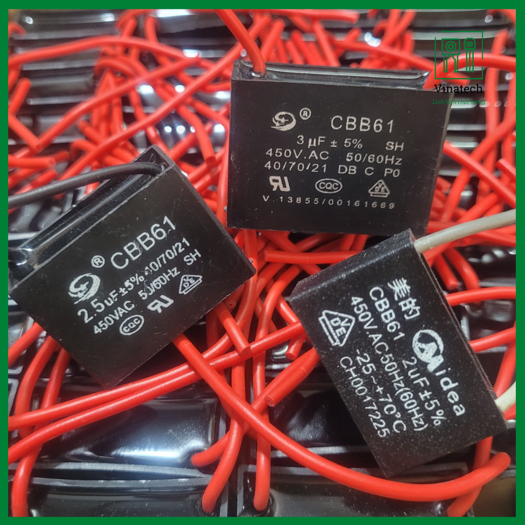 Tụ cbb61 2uf 2.5uf 3uf 450v tụ quạt điện 2uf 450v 3uf 450v 4uf 450v 5uf 450v hàng mới chất lượng