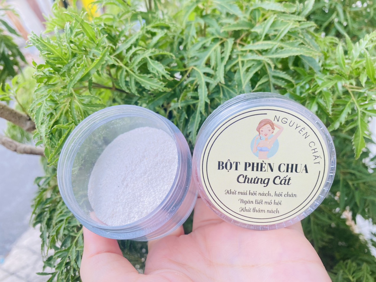 Bột Phèn chua chưng cất ngăn mồ hôi nách, hôi chân