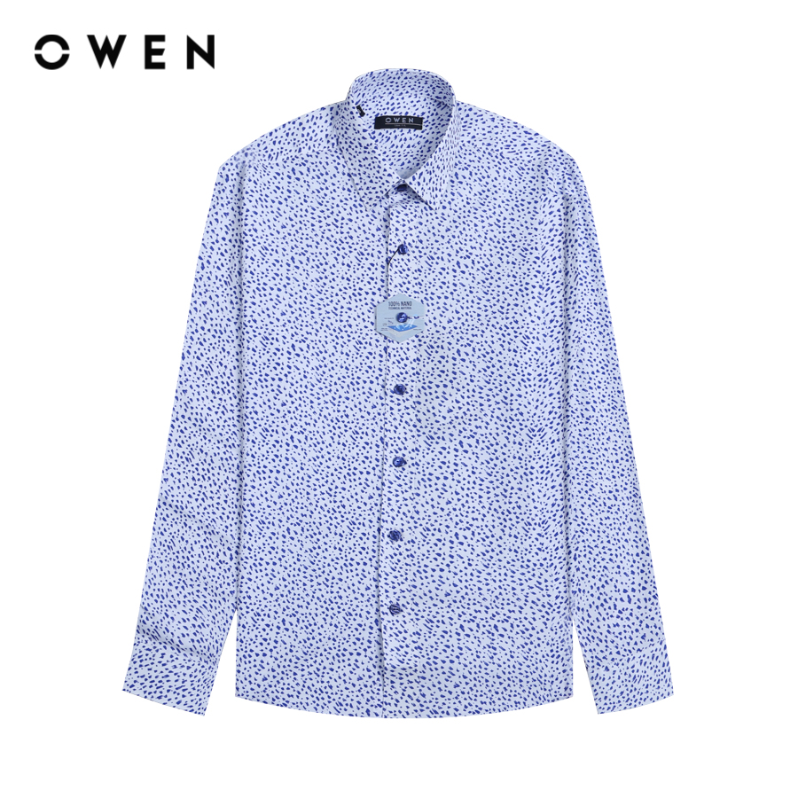 OWEN - Áo sơ mi dài tay Slim Fit AS23091D màu Trắng chất liệu Nano