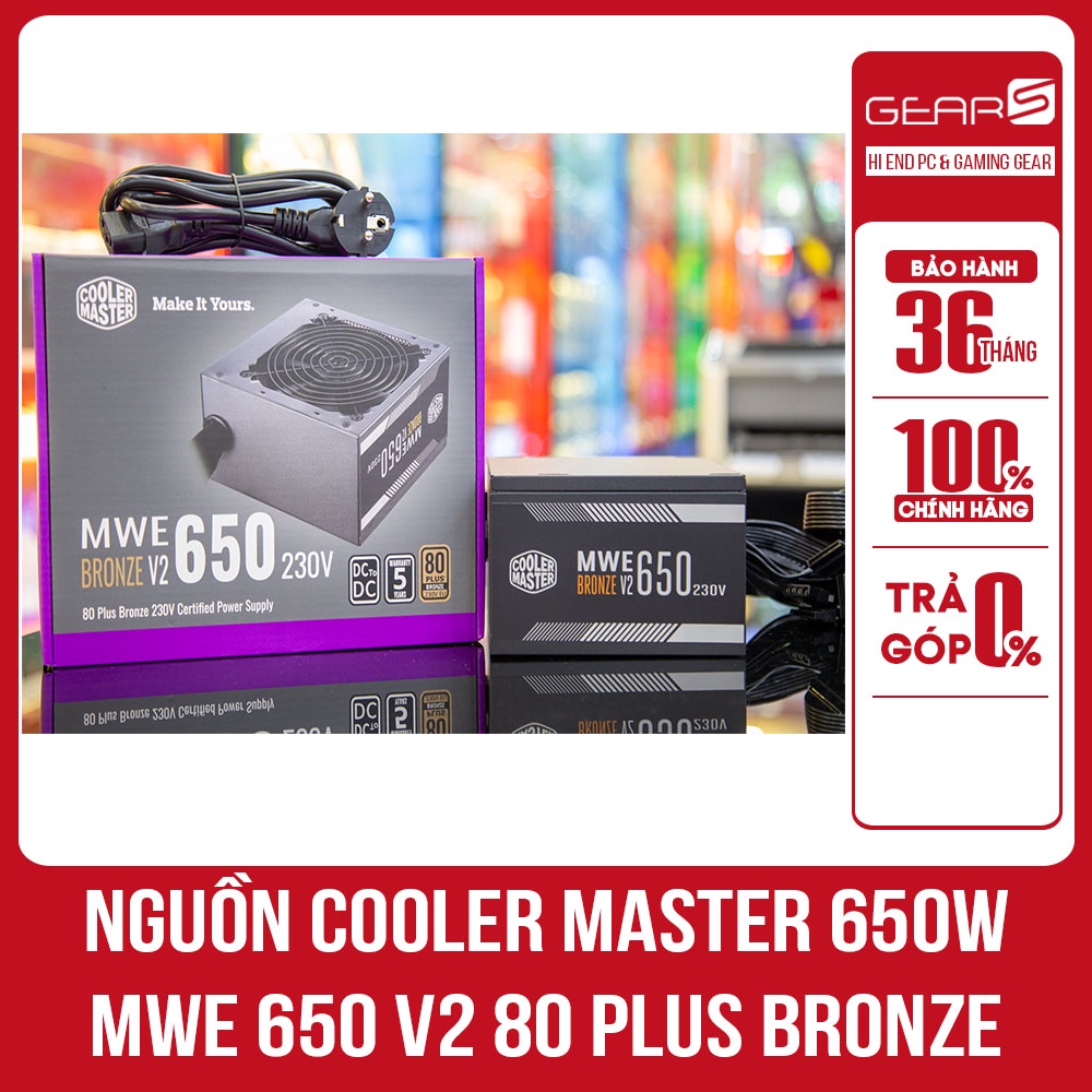 Nguồn máy tính cooler master mwe 650 bronze v2 650w - bảo hành chính hãng 36 tháng