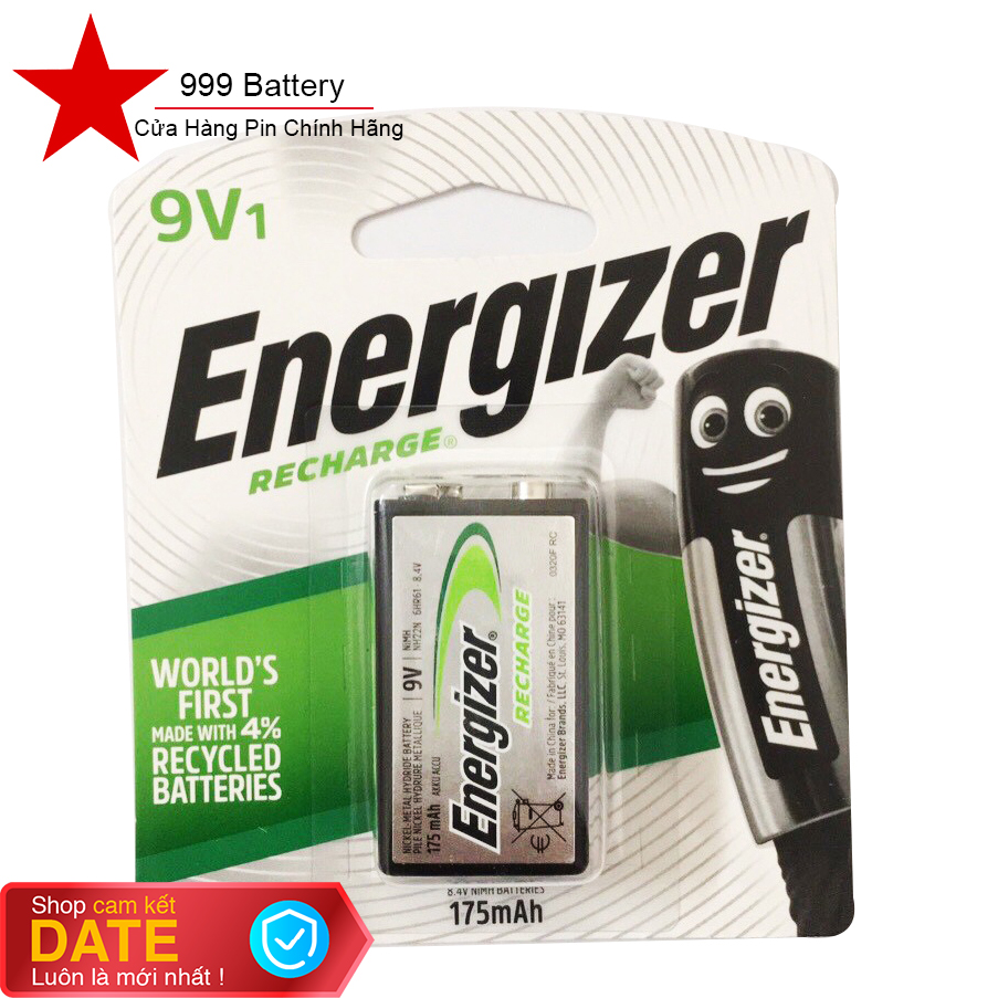 Pin sạc 9V, pin sạc vuông Energizer 175mAh chính hãng