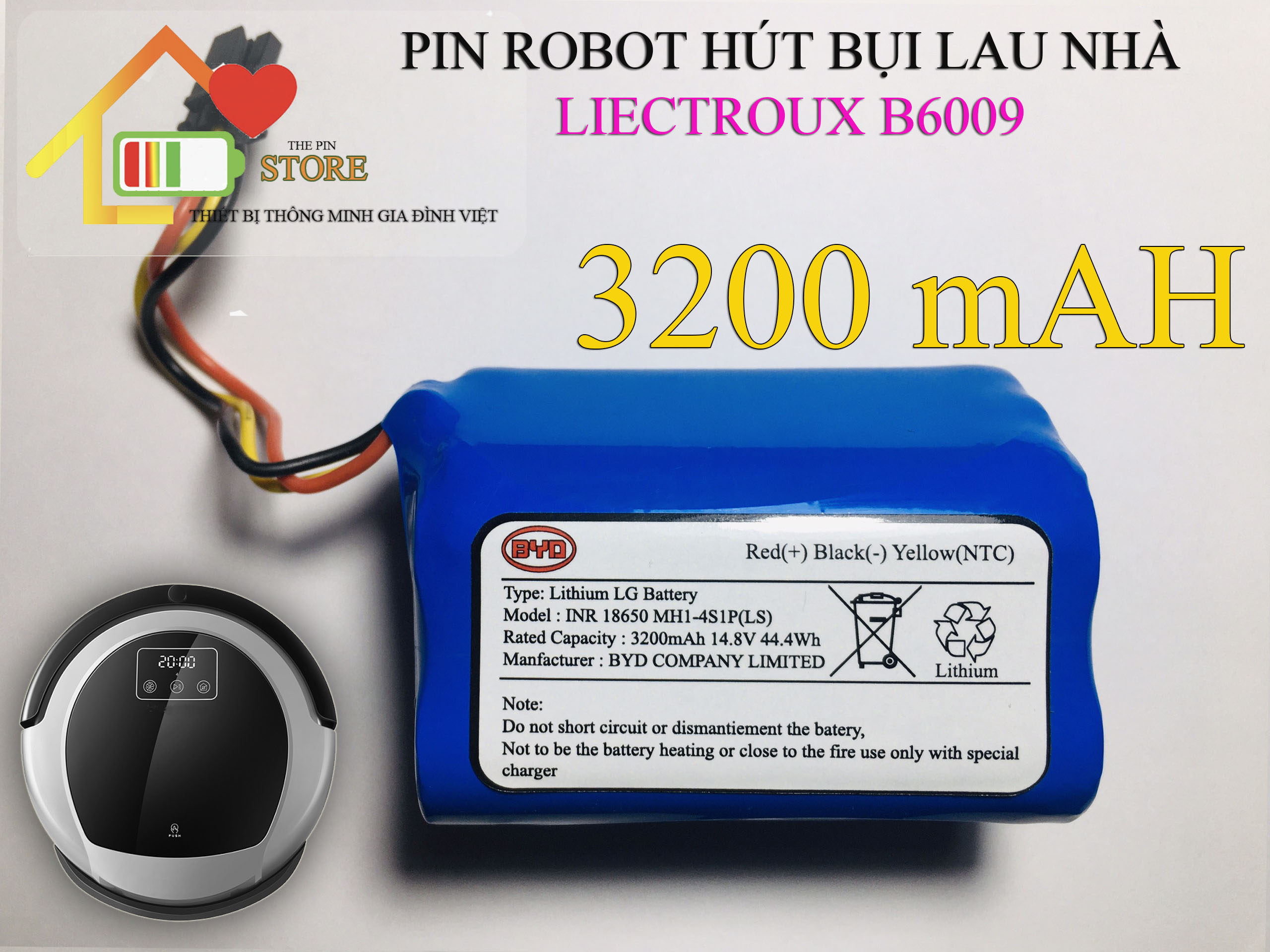 Pin robot hút bụi lau nhà liectroux b6009 bảo hành 9 tháng