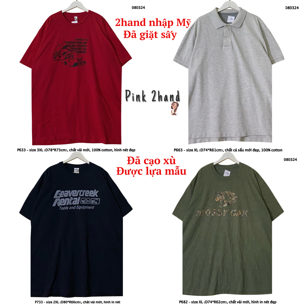 Áo thun, áo phông, t-shirt Oversize nữ, nam 2hand, mẫu mã đa dạng 250323