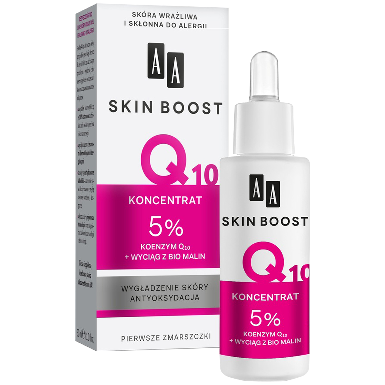 Serum trẻ hóa da và mờ nếp nhăn aa skin boost q10 concentrate của aa cosmetics ba lan | châu âu