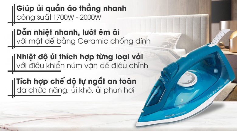 Bàn ủi hơi nước philips gc1756 2000w hàng mới chính hãng 100%
