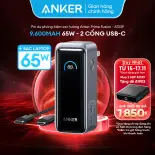 Pin Sạc Dự Phòng Kiêm Sạc Tường ANKER Prime Fusion 9600mAh 65W - 2 cổng USB-C - kèm cáp (CtoC 3,3 ft, 100W) - A1339