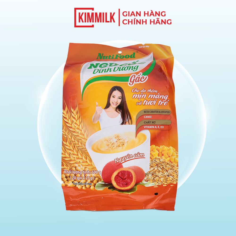 Bột ngũ cốc dinh dưỡng NutiFood gấc gói 500gam