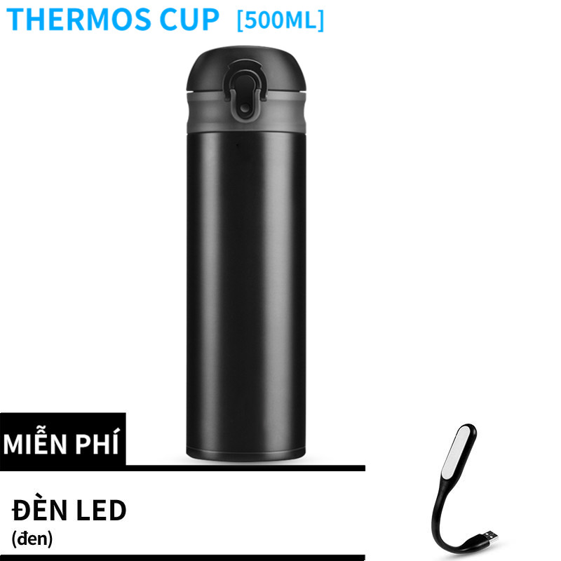 Bình giữ nhiệt 500ml lõi inox 304 cao cấp giữ nhiệt nóng lạnh siêu xinh xắn, bình nước có nút bấm, ly giữ nhiệt, cốc giữ nhiệt inox dung tích 500ml