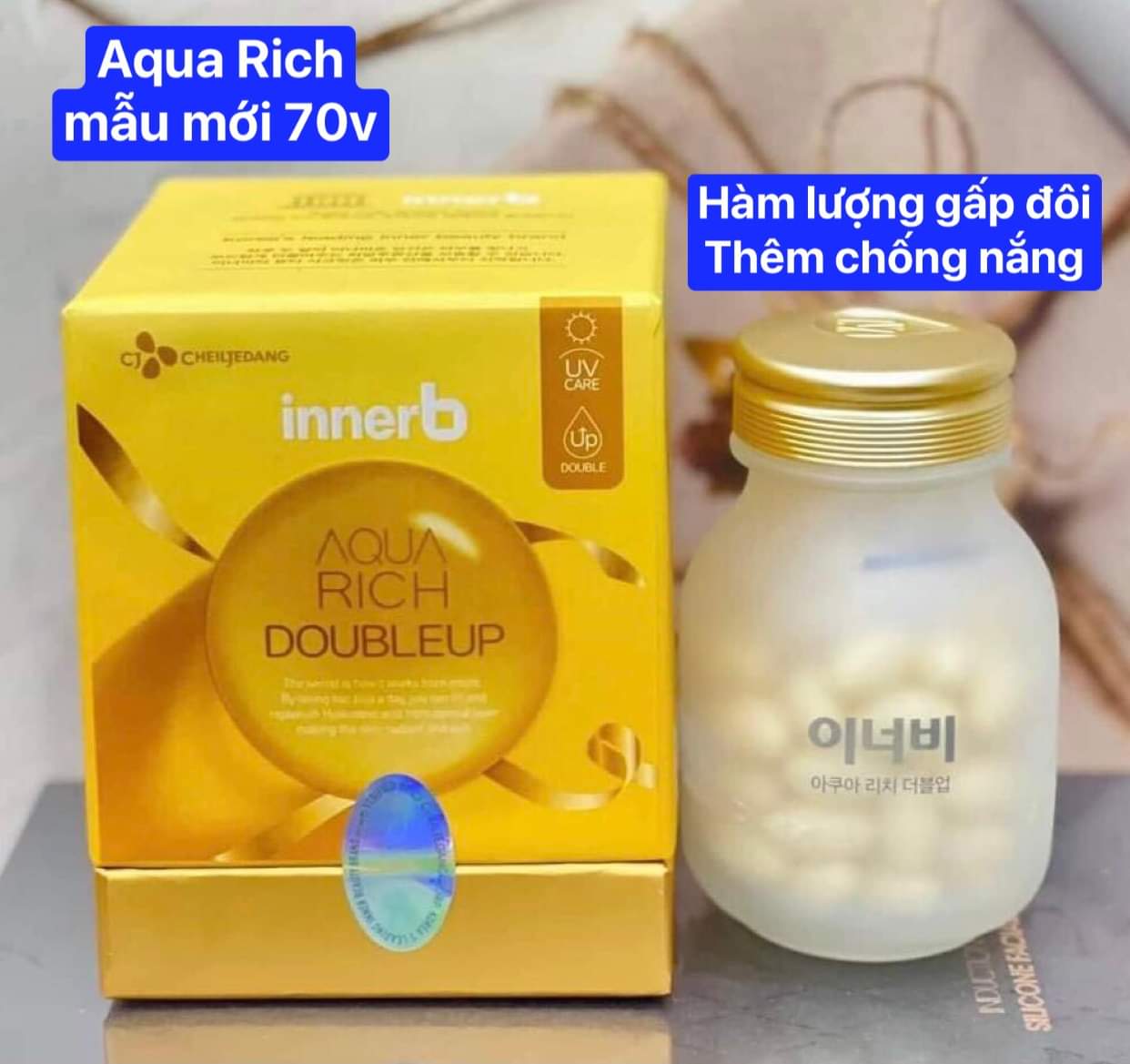 Viên cấp nước Colagen siêu căng bóng Aqua Rich Hàn Quốc- Hộp 70 viên