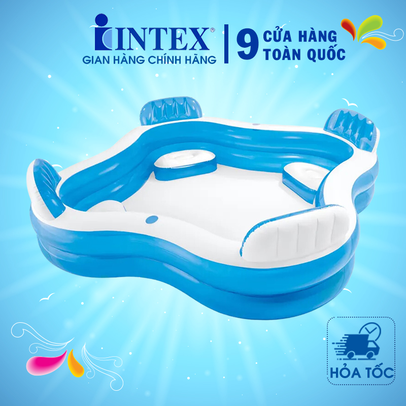 Bể bơi phao salon 2m29 hình vuông intex 56475