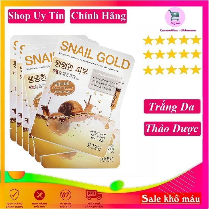 Bộ 10 miếng Đắp mặt nạ DABO Ốc Sên cao cấp Hàn Quốc