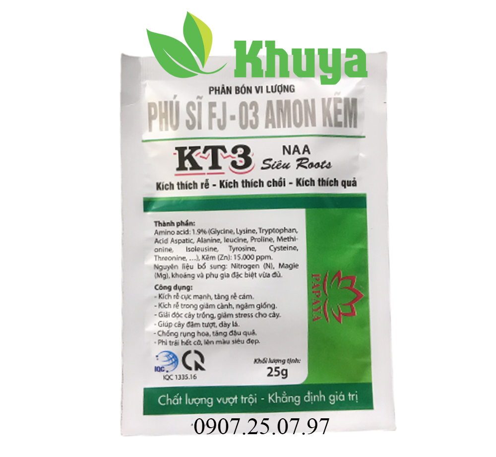 Phân bón kt3 siêu roots naa gói 25gr kích rễ và kích chồi cực mạnh