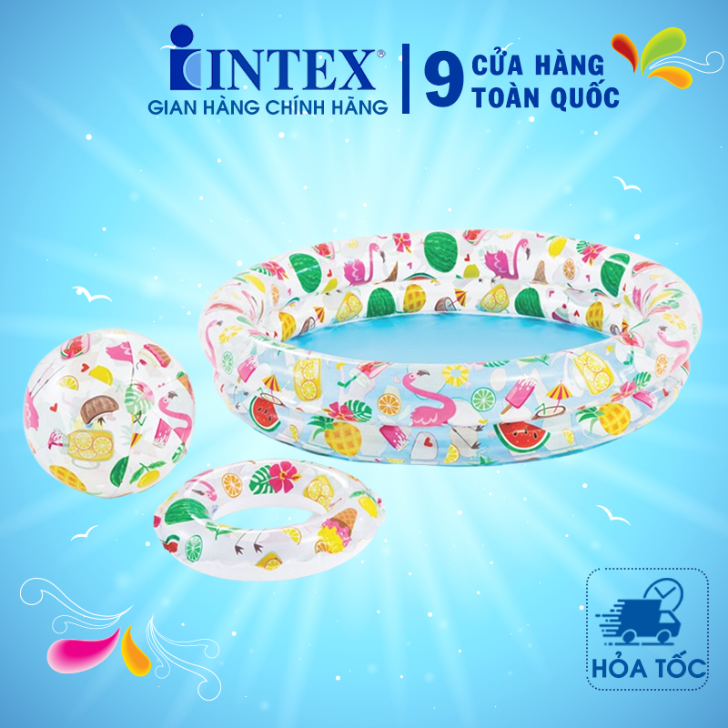 Bộ bể, phao, bóng 3 chi tiết intex 59460 ±1m22 cho bé