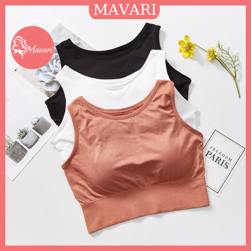 Áo bra tập gym thể thao 3 lỗ MAVARI - Bra nữ chất cotton dày dặn co dãn, mút mỏng thoải mái vận động B6666