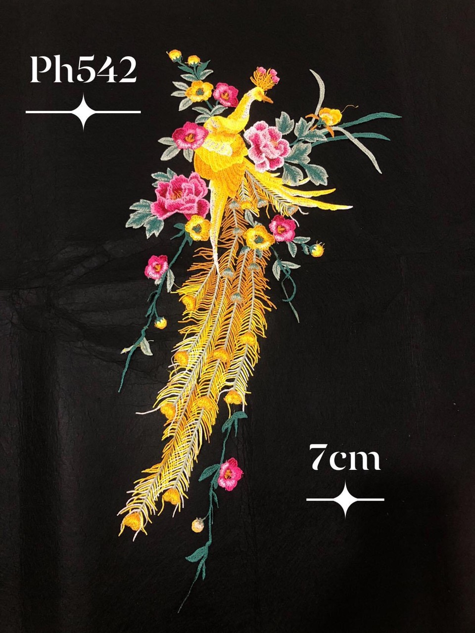 Ren phượng thêu mềm mại cao cấp 2 màu xinh xắn 70cm