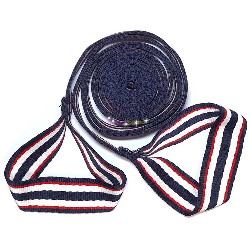 Dây đai cotton tập Yoga 3m thổ cẩm , dây cotton viền sọc , 2 đầu tập đa năng , hỗ trợ các động tác Yoga , dây tập yoga bền đẹp nhiều màu sắc
