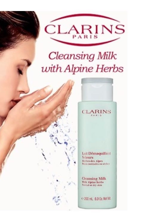 Sữa rửa mặt cấp nước dưỡng ẩm Clarins Cleansing Milk Alpine Herbs Moringa Anti-Pollution Normal or Dry Skin chai 200ml của Pháp - dành cho da thường và da khô