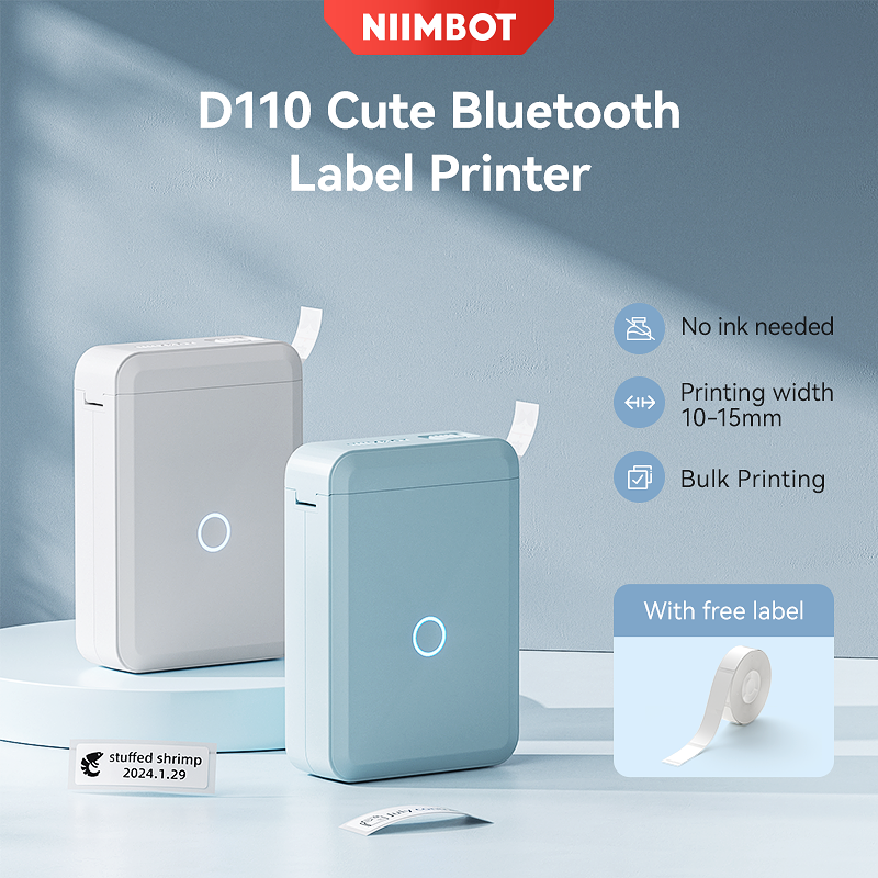 NIIMBOT D110 Label Maker Smart Thermal Label Printer Inkless Portable And Rechargeable for Household/Kitchen/Stationery Life Label Printers