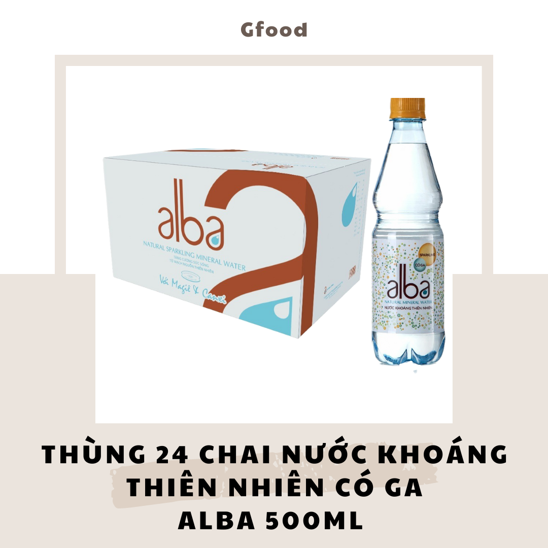 [THÙNG 24 CHAI] Alba Nước Khoáng Thiên Nhiên Có Ga 500ml