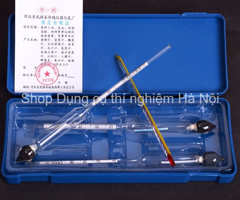 Bộ cồn kế đo nồng độ rượu, cồn từ 0 đến 100 độ