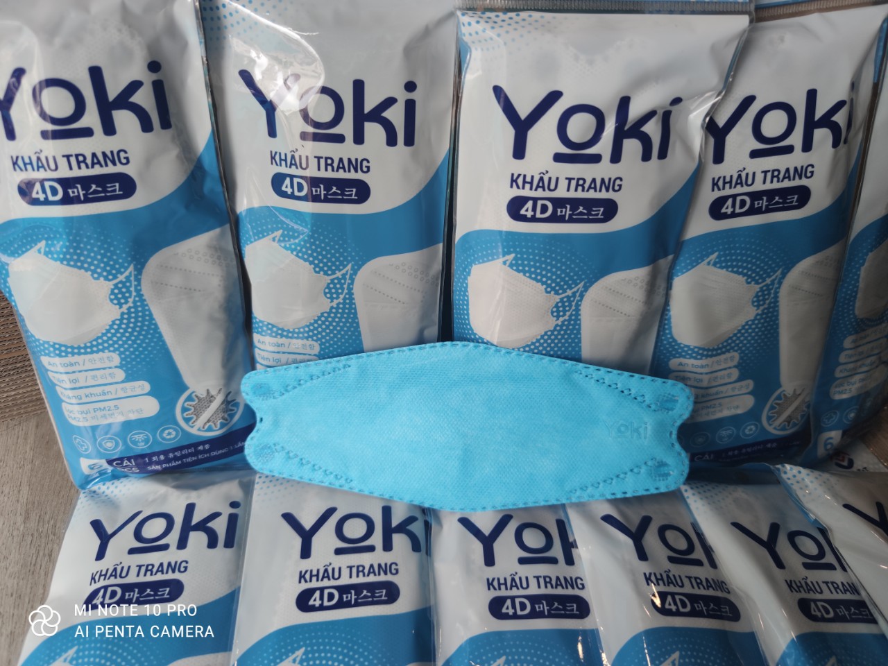 Khẩu trang Yoki bịch 6cái màu xanh