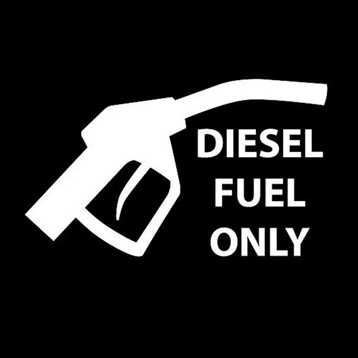 [HCM]Tem diesel dán nắp bình xăng xe ô tô 04 (trắng)