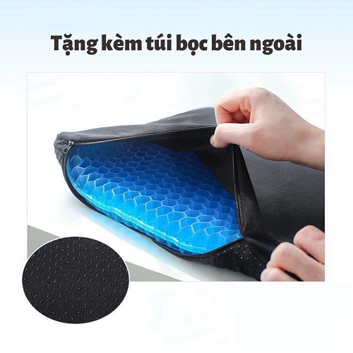 Nệm ngồi tổ ông 3d thoáng khí chống đau mỏi silicon cao cấp 2 lớp lót ghế ngồi văn phòng mẫu mới 2022 [ TẶNG BỌC ĐỆM ]
