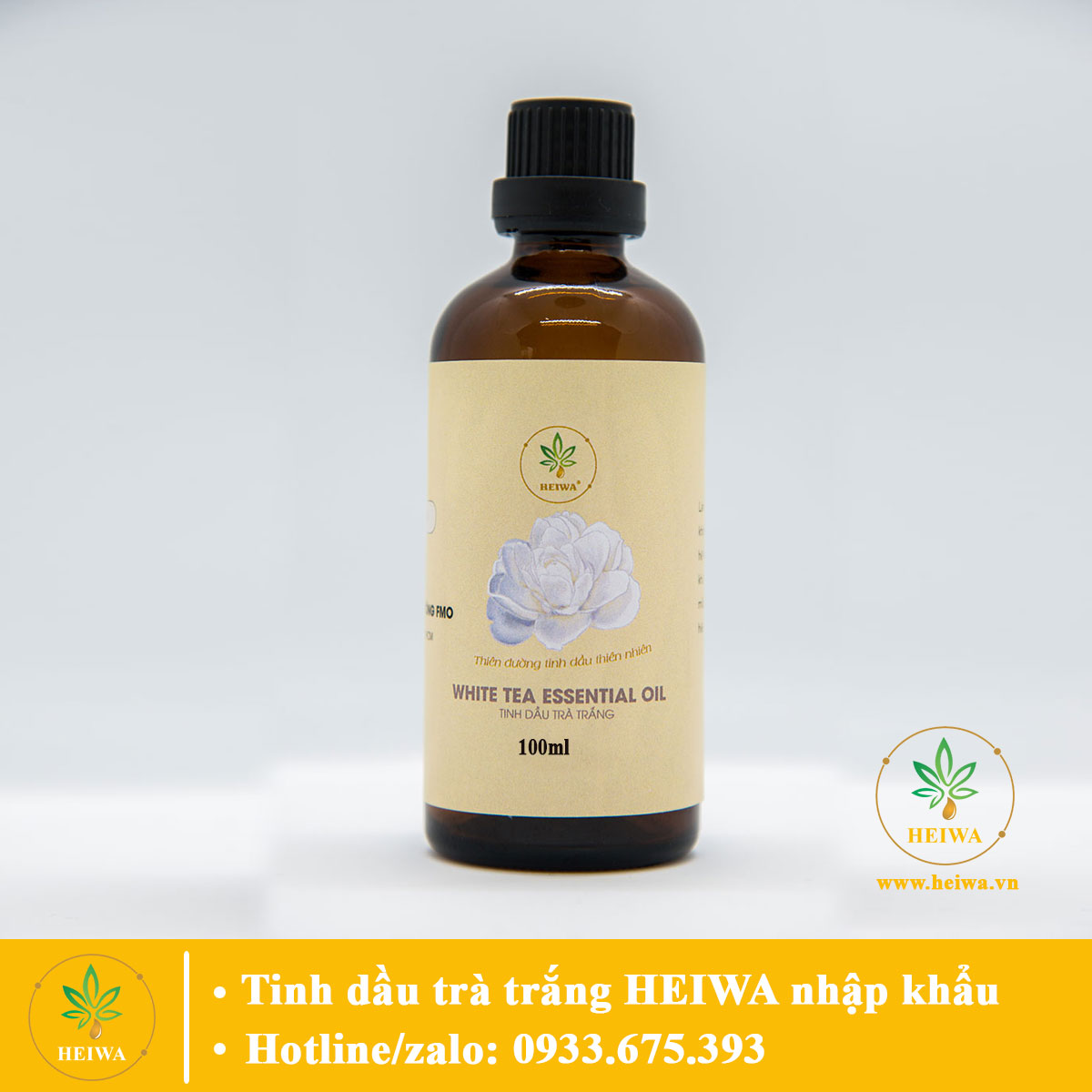 [CHAI LỚN- GIẢM GIÁ]Tinh dầu Trà Trắng 100ML nguyên chất thương hiệu HEIWA nhập khẩu Ấn Độ xông phòng, khử mùi, hương thơm sang trọng quyến rũ