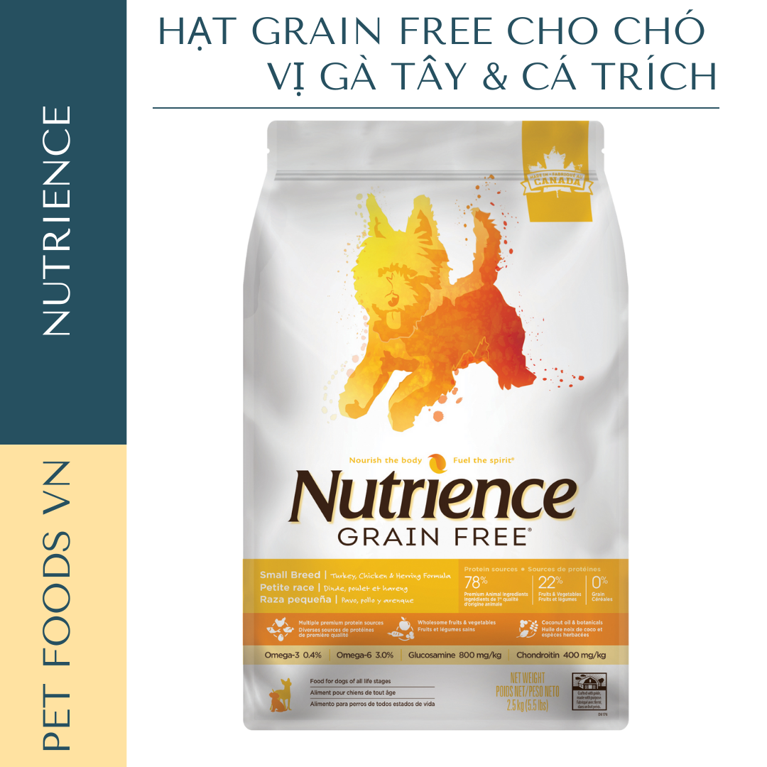 Hạt cho chó NUTRIENCE Grain Free Dog vị Gà Tây & Cá Trích