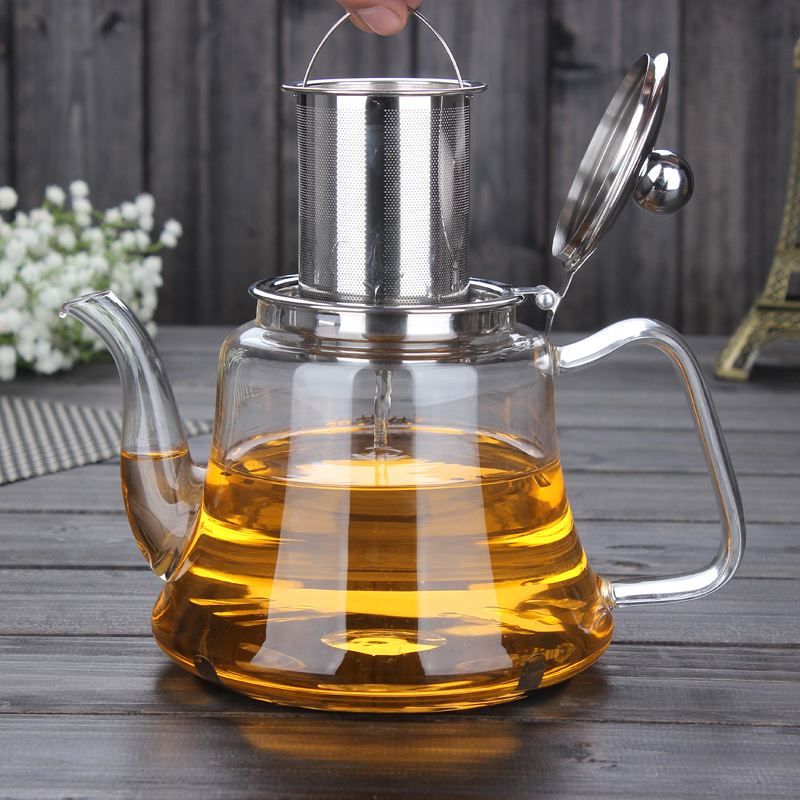 Bình pha trà thủy tinh lõi inox 304 không rỉ 1000ml