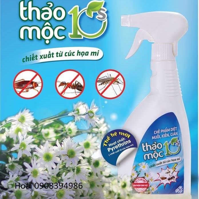 Bình Xịt Muỗi kiến Gián Thảo mộc 10s An toàn cho Sức khỏe 500ml