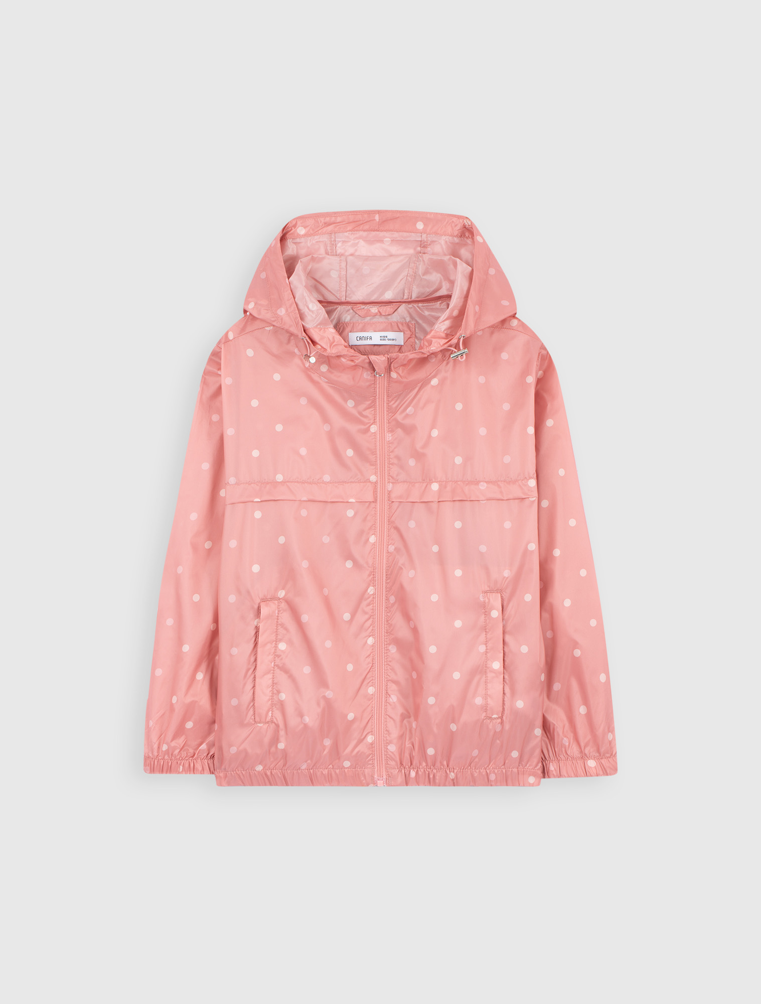 Áo khoác gió bé gái hoạ tiết CANIFA Áo khoác gió bé gái có mũ, túi 2 bên thân áo. 1OT22W003