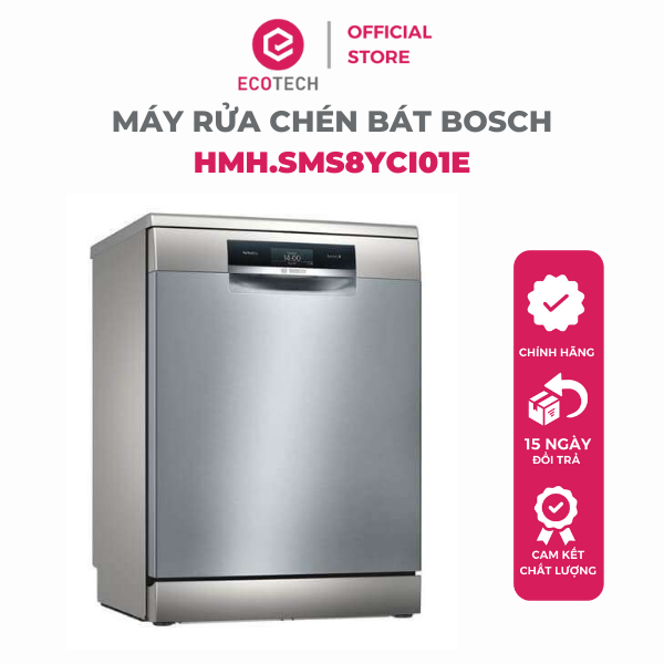Máy rửa chén bát độc lập 14 bộ bosch hmh.sms8yci01e seri 8, home connect 2021