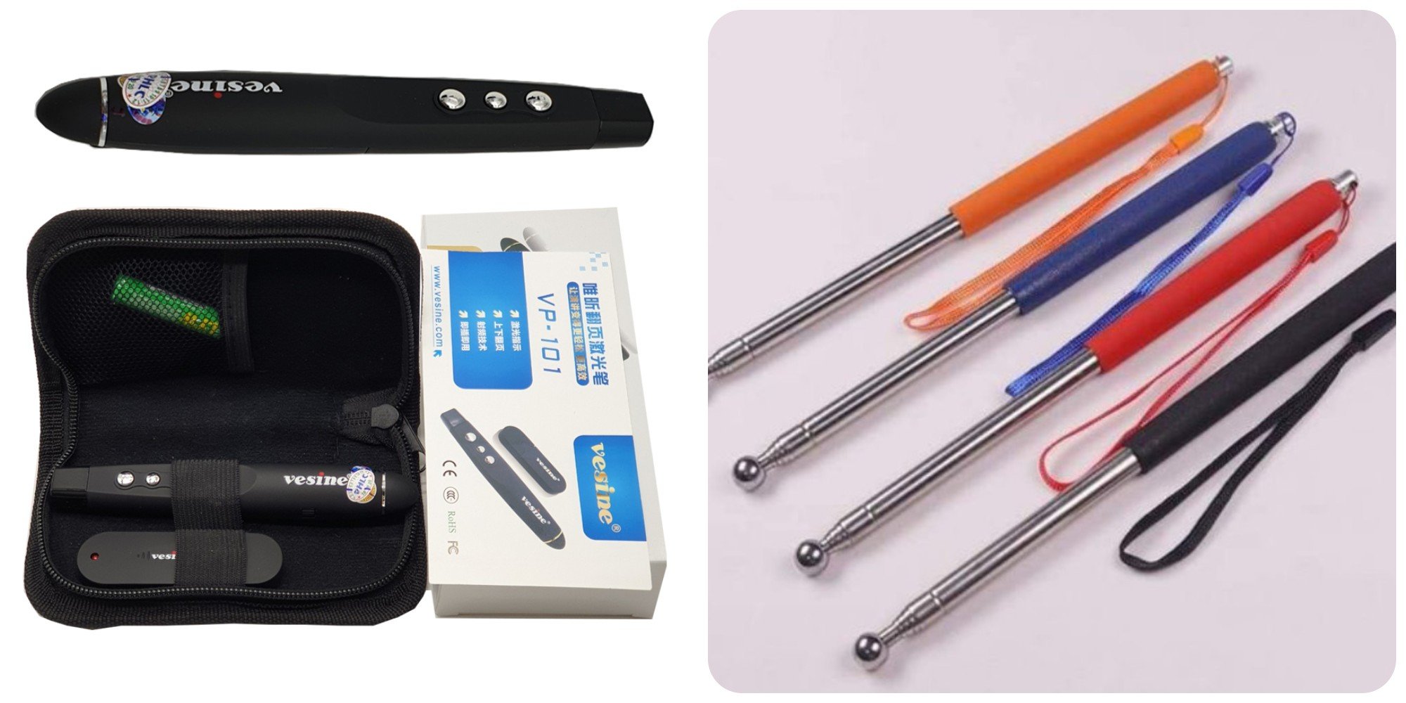 Combo Bút trình chiếu Vesine VP101 + Que chỉ bảng