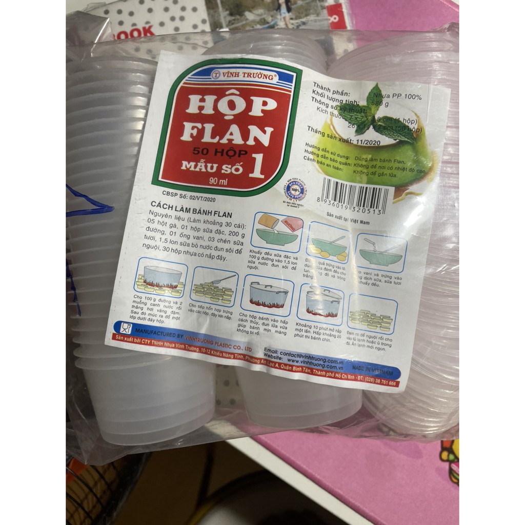 Combo 50 hộp bánh flan - Mẫu số 1 - Mẫu số 0 - Loại lớn