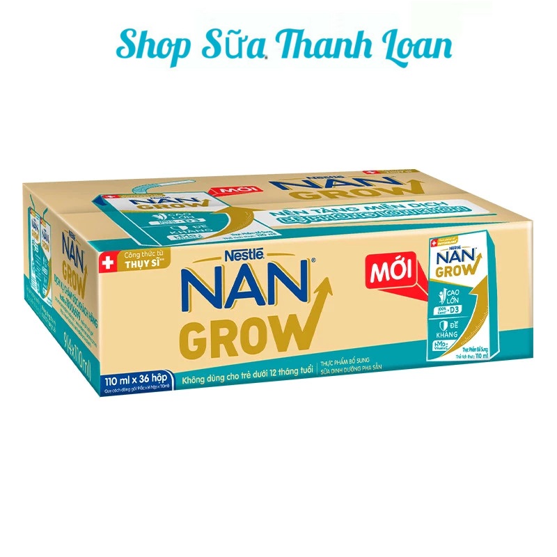 Combo thùng 36 hộp sữa dinh dưỡng pha sẵn nestle nangrow 110ml.