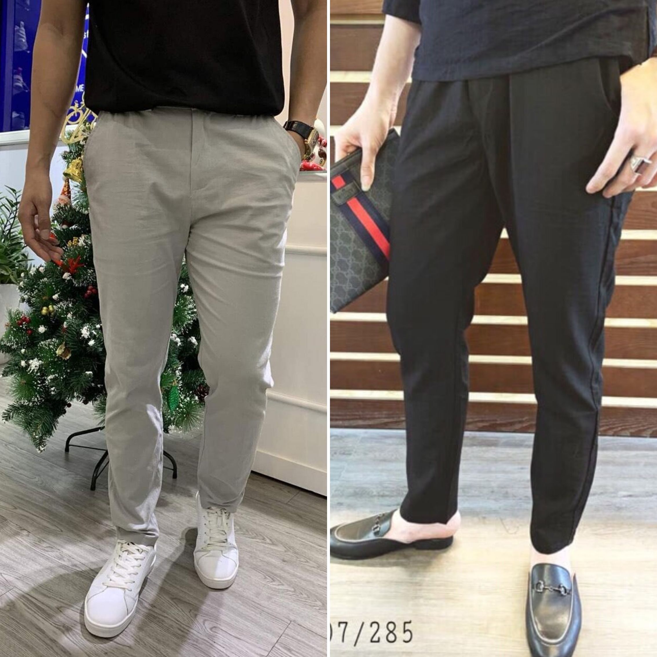 Quần Đũi Dài Nam Ống Suông Cạp Chun 3 Túi Rộng Có Khóa Kéo Túi Khuy Cài Dây Dút Chất Dày Dặn Mát Mặc Hè Thời Trang Cao Cấp Phong Cách Hàn Quốc Ống Côn Xuông Màu Rêu Đen Xanh Than TỪ 40-85kg