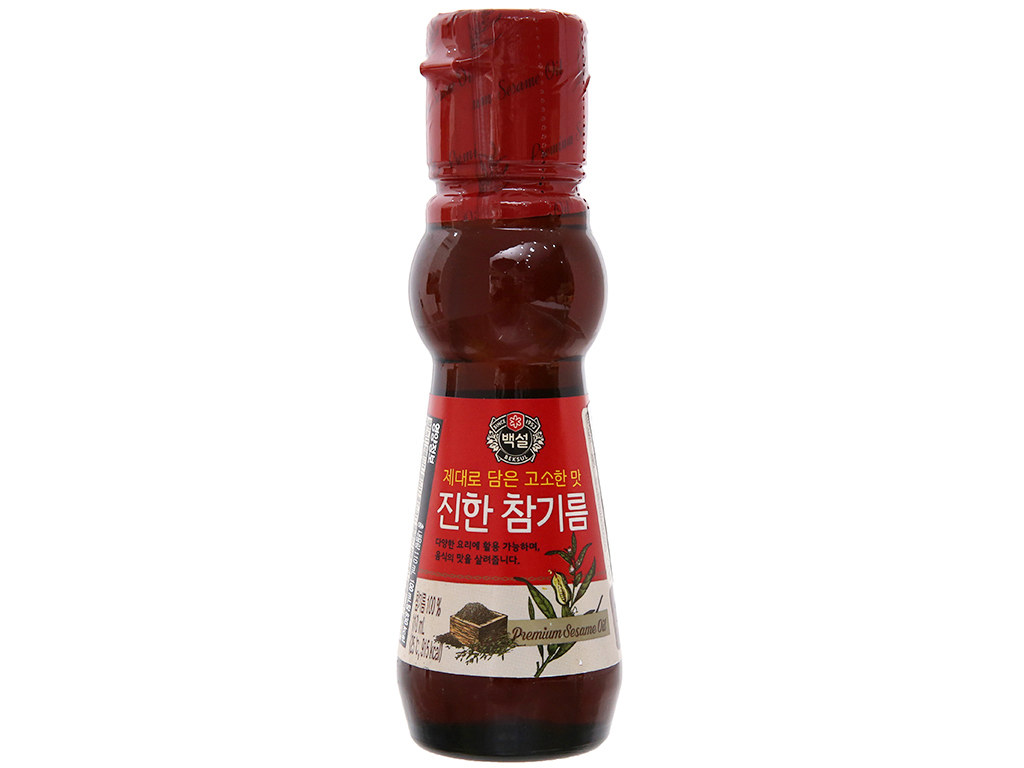 Thương hiệu CJ Hàn Quốc: Dầu mè (vừng) đậm đặc Beksul (chai 110ml)