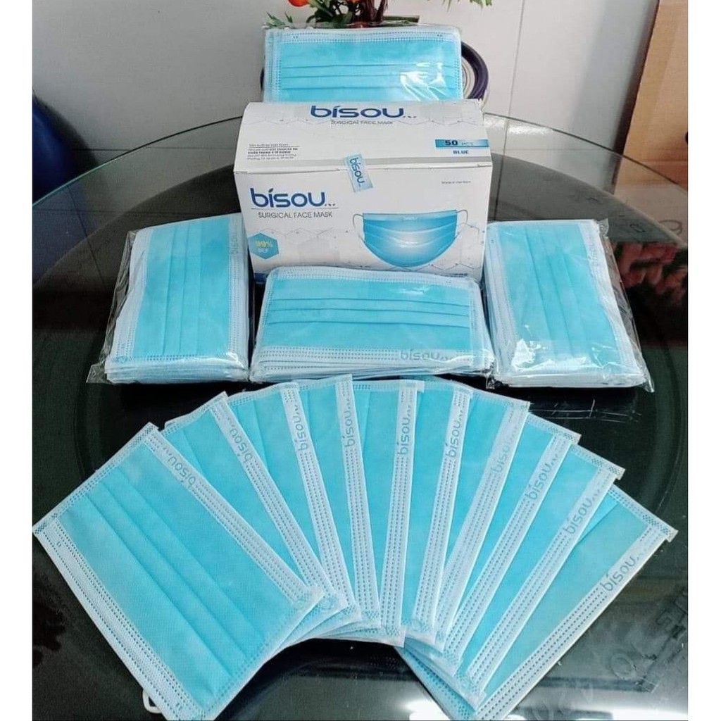 [Freeship] Khẩu Trang Y Tế 4 Lớp Hộp 50 Cái Chính Hãng BISOU Kyan House KT01 Lựa Chọn Vàng Cho Sức Khỏe Gia Đình Bạn