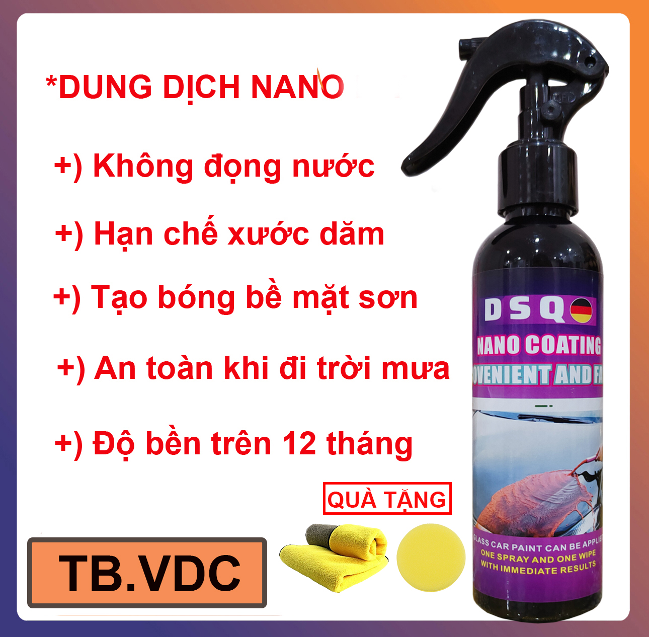 [HÀNG NHẬP]Chai Xịt Phủ Nano DIY Chấm Thấm Nước oto, Xe Máy - Phủ Bóng Sơn Xe oto - Chất Chống Bám Nước Kính Xe -Taobaovdcvn
