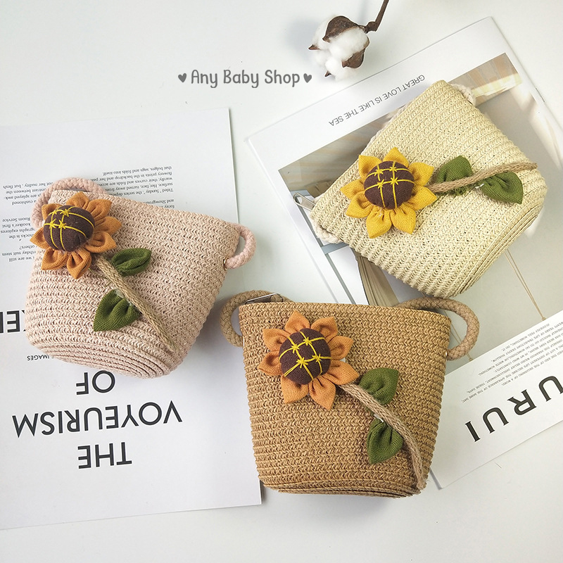 Túi cói đi chơi đi tiệc hình hoa hướng dương cho  bé cực xinh ❣❣