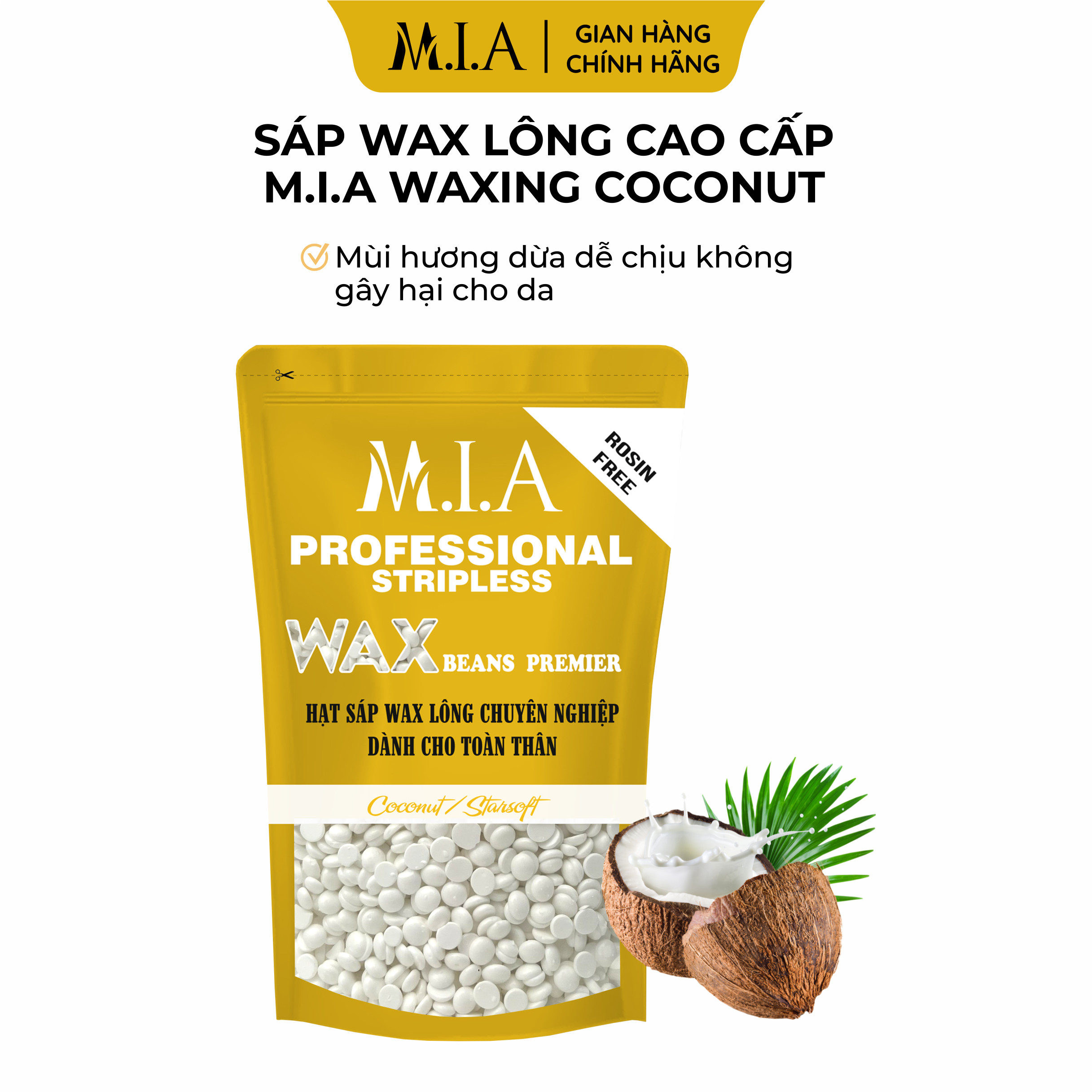 Sáp siêu bám lông coconut hương dừa, sáp dừa siêu bám lông