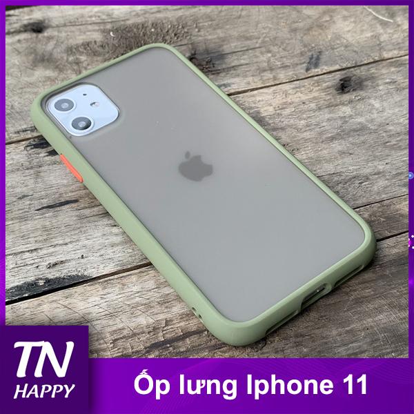 Ốp lưng chống sốc IPhone 11 - OX - Ốp chống sốc Màu XANH NHẠT nút CAM - TN Happy phân phối