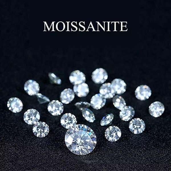 Moissanite kim cương nhân tạo, giấy kiểm định quốc tế, có mã số cạnh đầy đủ