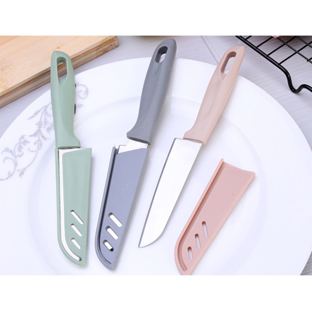 Dao Gọt Vỏ Trái Cây - Dao Cắt Hoa Quả Thép Du Lịch Có BAO LƯỠI J6