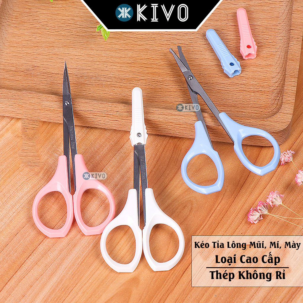 Kéo Cắt Tỉa Lông Mũi, Lông Mi, Lông Mày, Tóc Cao Cấp Loại Tốt An Toàn - Kéo Nhỏ Mini Mũi Tròn, Mũi Nhọn/ Kéo Mũi Cong - Kéo Cắt Tỉa Lông Chim Kivo