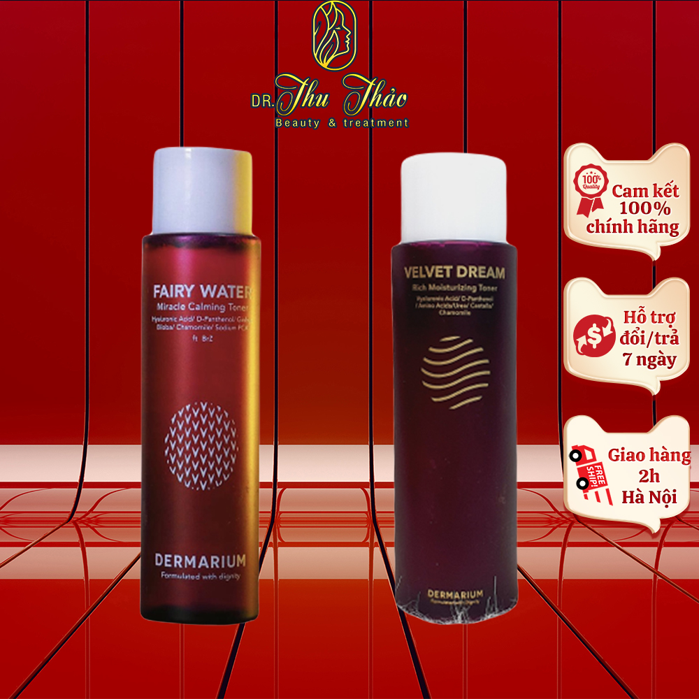Toner DERMARIUM Fairy water, Velvet dream làm dịu da, cấp ẩm chuyên sâu