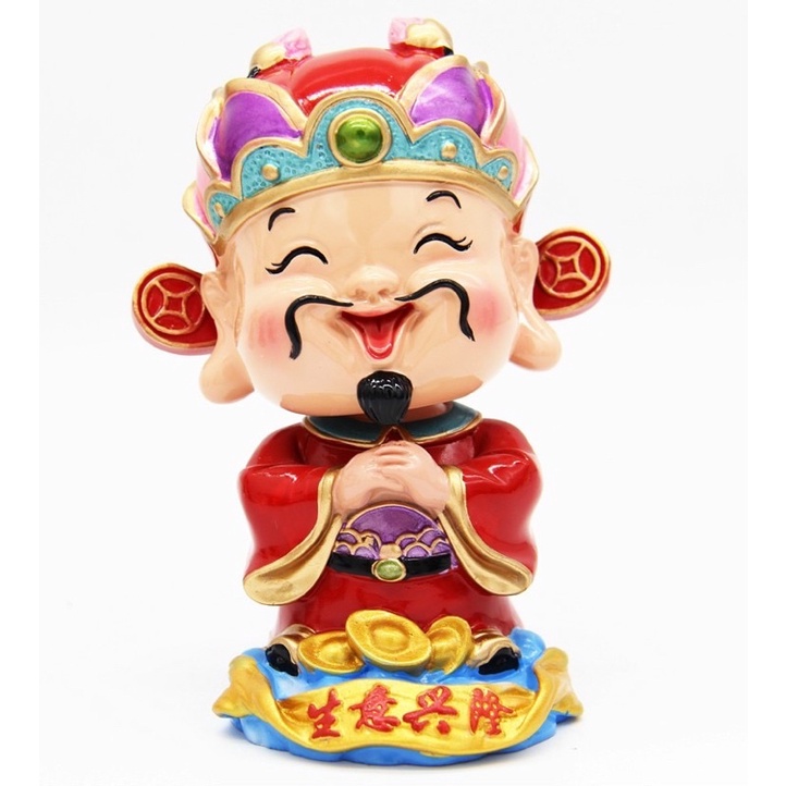 Tượng thần tài phong thủy may mắn trang trí 11cm - lana queen